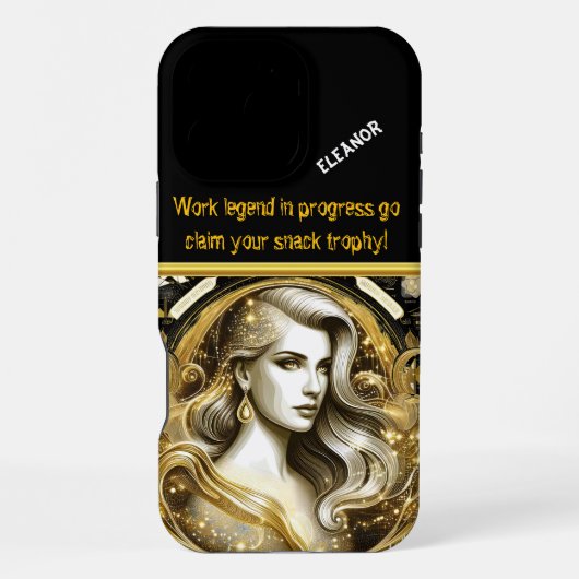 Coque iPhone 16 Pro Max Une représentation dorée d'un scientifique de donn (Verso)