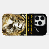 Coque iPhone 16 Pro Max Une représentation dorée d'un scientifique de donn (Verso Horizontal)