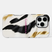 Coque iPhone 16 Pro Max Vache blanche noire (Verso Horizontal)