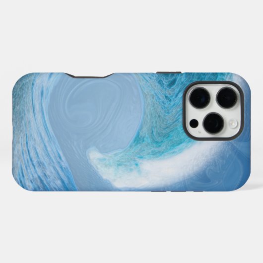 Coque iPhone 16 Pro Max Vague Bleue Artistique (Verso Horizontal)