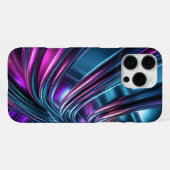 Coque iPhone 16 Pro Max Vagues Métalliques Fluides (Verso Horizontal)