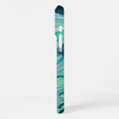 Coque iPhone 16 Pro Max Vagues océaniques à l'aquarelle sarcelle (Côté gauche)
