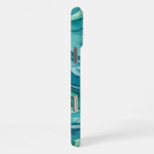 Coque iPhone 16 Pro Max Vagues océaniques à l'aquarelle sarcelle (Côté droit)