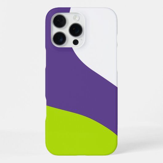 Coque iPhone 16 Pro Max Vagues simples en vert citron vert et violet (Verso)
