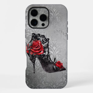 Coque iPhone 16 Pro Max Vampy Vogue Grunge Stiletto Lacet Bootie Roses