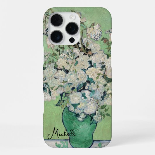 Coque iPhone 16 Pro Max Vase avec Rose Monogram Van Gogh (Verso)