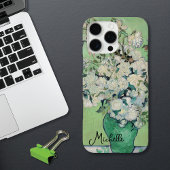Coque iPhone 16 Pro Max Vase avec Roses Monogram Van Gogh