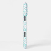 Coque iPhone 16 Pro Max Vert menthe et monogramme rose (Côté droit)