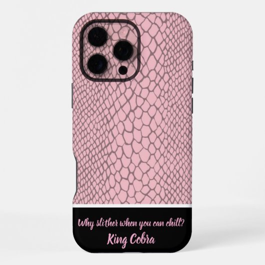 Coque iPhone 16 Pro Max Vibrant texture serpent rose (Verso)