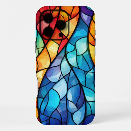 Coque iPhone 16 Pro Max Vibrant verre Abstrait (Verso)