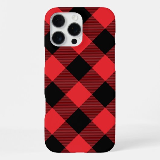 Coque iPhone 16 Pro Max Vichy Rouge Noir Buffalo (Verso)