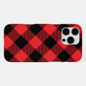 Coque iPhone 16 Pro Max Vichy Rouge Noir Buffalo (Verso Horizontal)