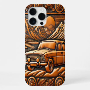 Coque iPhone 16 Pro Max Vieille voiture sur un parcours pittoresque