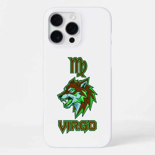 Coque iPhone 16 Pro Max Vierge du zodiaque néon vert esthétique (Verso)