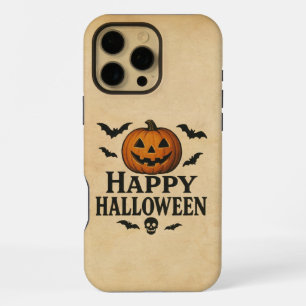 Coque iPhone 16 Pro Max Vintage/classique Happy Halloween jack-o-lantern