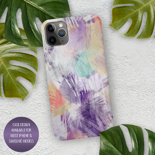 Coque iPhone 16 Pro Max Violet Pourpre Aqua Turquoise Corail Peinture Arti