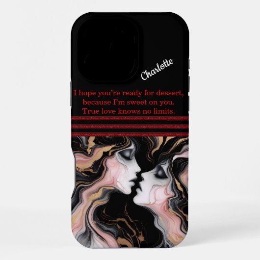 Coque iPhone 16 Pro Max Visages élégants dans l'abstrait (Verso)