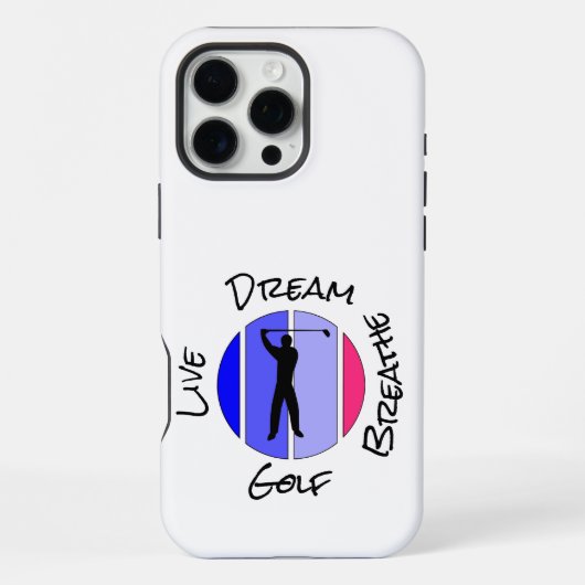 Coque iPhone 16 Pro Max Vivez, rêvez, respirez golf (Verso)