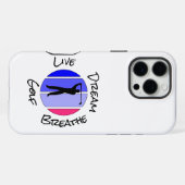 Coque iPhone 16 Pro Max Vivez, rêvez, respirez golf (Verso Horizontal)