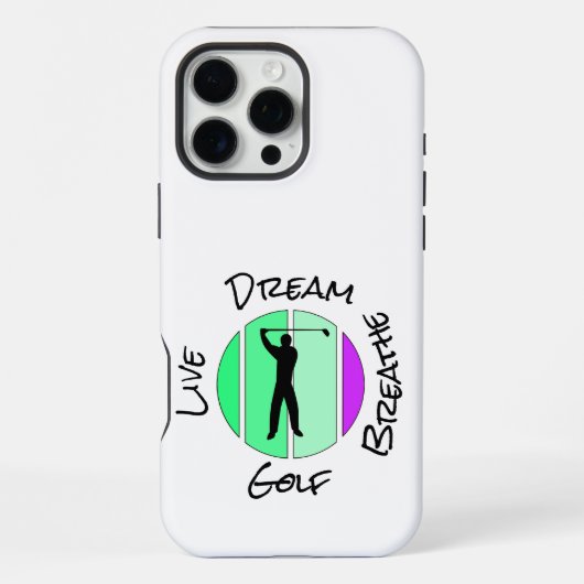 Coque iPhone 16 Pro Max Vivez, rêvez, respirez golf (Verso)