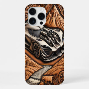 Coque iPhone 16 Pro Max Voiture musculaire des années 80 en Splendor Pitto