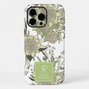 Coque iPhone 16 Pro Max Waratah personnalisé et Eucalyptus de noix