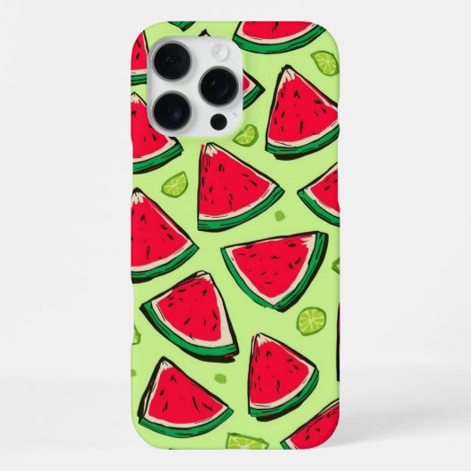 Coque iPhone 16 Pro Max Watermelon Slice Fiesta | Fun Summer Fruit Pattern (Verso)