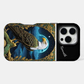 Coque iPhone 16 Pro Max Yeux D'Aigle Fixés Sur L'Océan En Bas (Verso Horizontal)