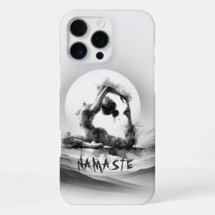 Coque iPhone 16 Pro Max Yoga Reiki à une jambe King Pigeon Pose Aquarelle