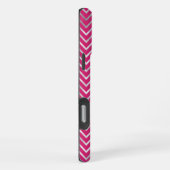 Coque iPhone 16 Pro Max Zigzag rose argent rayures Monogramme (Côté droit)