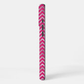 Coque iPhone 16 Pro Max Zigzag rose argent rayures Monogramme (Côté gauche)