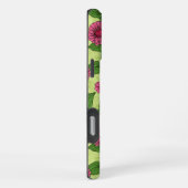 Coque iPhone 16 Pro Max Zinnias rose sur vert clair (Côté droit)