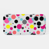 Coque iPhone 16 Pro Memphis pois (Verso Horizontal)