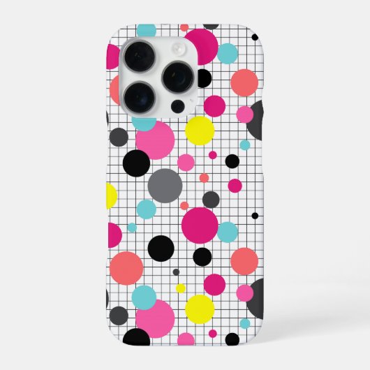 Coque iPhone 16 Pro Memphis pois (Verso)