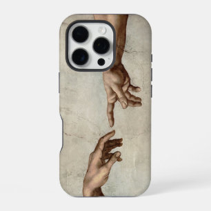 Coque iPhone 16 Pro Michelangelo donne la création à Adam dieu