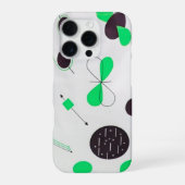 Coque iPhone 16 Pro Mid Century Modern Green Physics  (Verso)