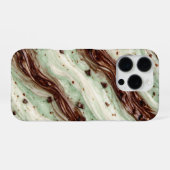 Coque iPhone 16 Pro Mint Chocolate Chip Milkshake Marble Design (Verso Horizontal)