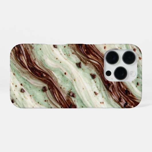 Coque iPhone 16 Pro Mint Chocolate Chip Milkshake Marble Design (Verso Horizontal)