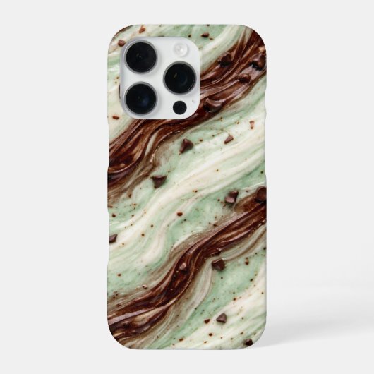 Coque iPhone 16 Pro Mint Chocolate Chip Milkshake Marble Design (Verso)