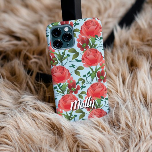 Coque iPhone 16 Pro Miss Molly - Trailing Rose Artistic Phone Case