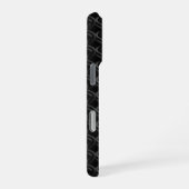 Coque iPhone 16 Pro Modern Black Rubber Lattice with Name (Côté droit)