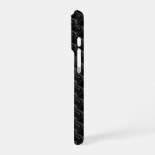 Coque iPhone 16 Pro Modern Black Rubber Lattice with Name (Côté gauche)