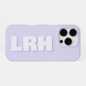Coque iPhone 16 Pro Modern Lilac Minimalist Monogram iPhone Case (Verso Horizontal)