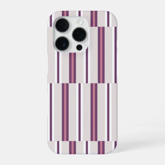 Coque iPhone 16 Pro Modern Mauve and Plum Stripe (Verso)