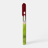 Coque iPhone 16 Pro Modern Monogram 1 Photo Burgundy Red (Côté gauche)