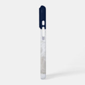 Coque iPhone 16 Pro Modern Monogram 1 Photo Navy Blue (Côté gauche)