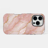 Coque iPhone 16 Pro Modern Rose Quartz Marble Gold (Verso Horizontal)