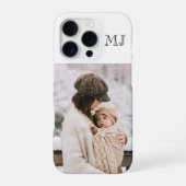 Coque iPhone 16 Pro Moderne Monogramme 1 Photo Blanc (Verso)