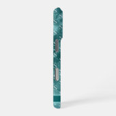 Coque iPhone 16 Pro Moderne Monogramme Océan Bleu Brillance (Côté droit)