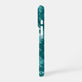 Coque iPhone 16 Pro Moderne Monogramme Océan Bleu Brillance (Côté gauche)